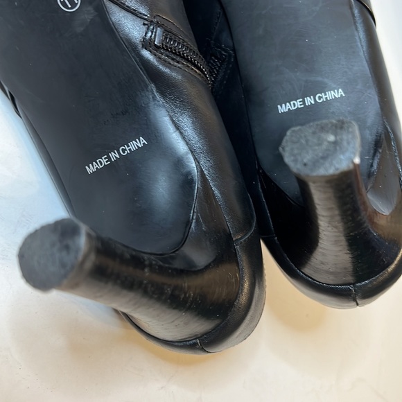 APOSTROPHE FONDA BLACK LEATHER SQUARE TOE ANKLE BOOT SZ 11 - Picture 13 of 16